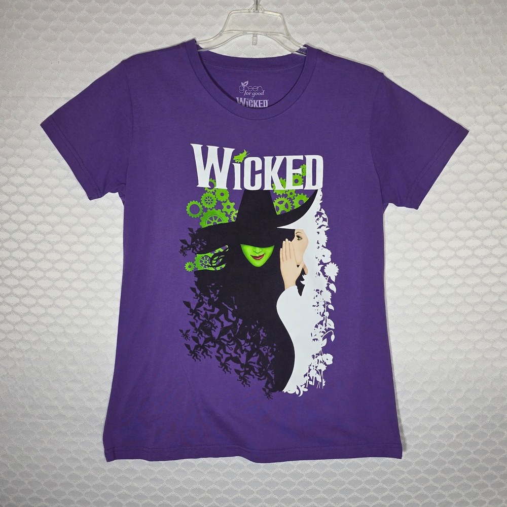Wicked Musical Broadway T-Shirt Purple Elphaba Glinda Green For Good Women XL